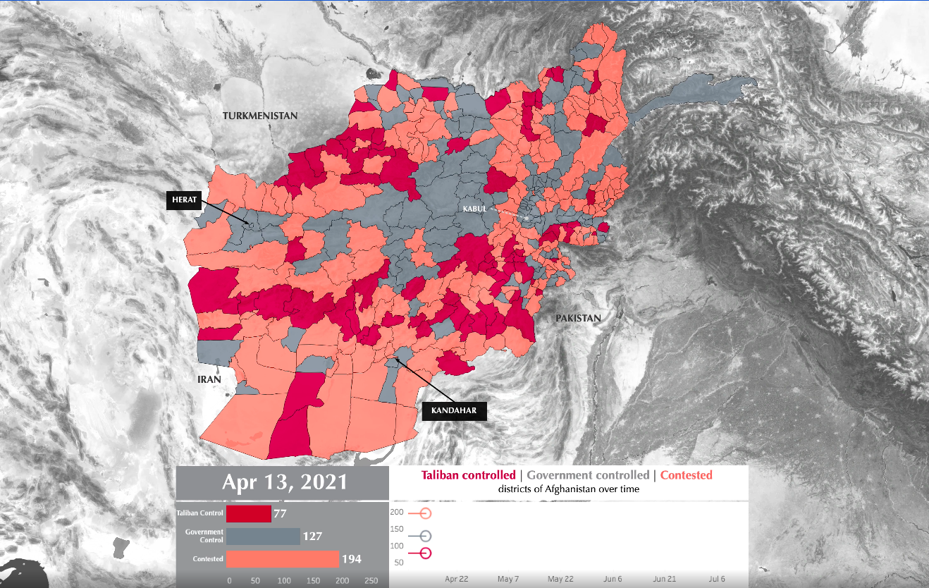 Taliban controlled territory April 13